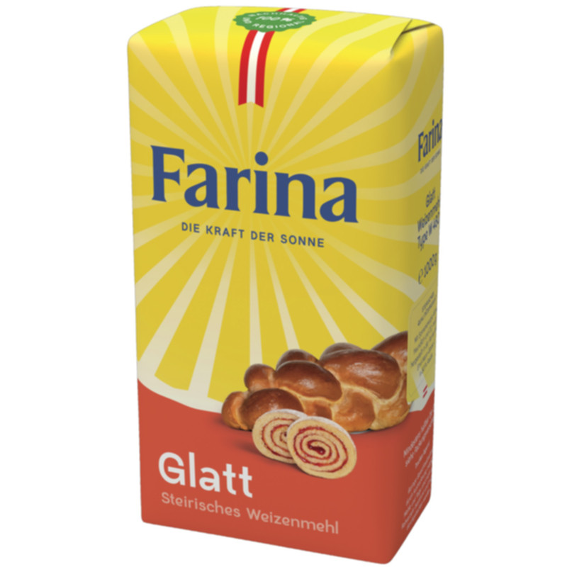 Farina Weizenmehl glatt Type 480 1 kg Helles Haushaltsmehl für Kuchen und Gebäck